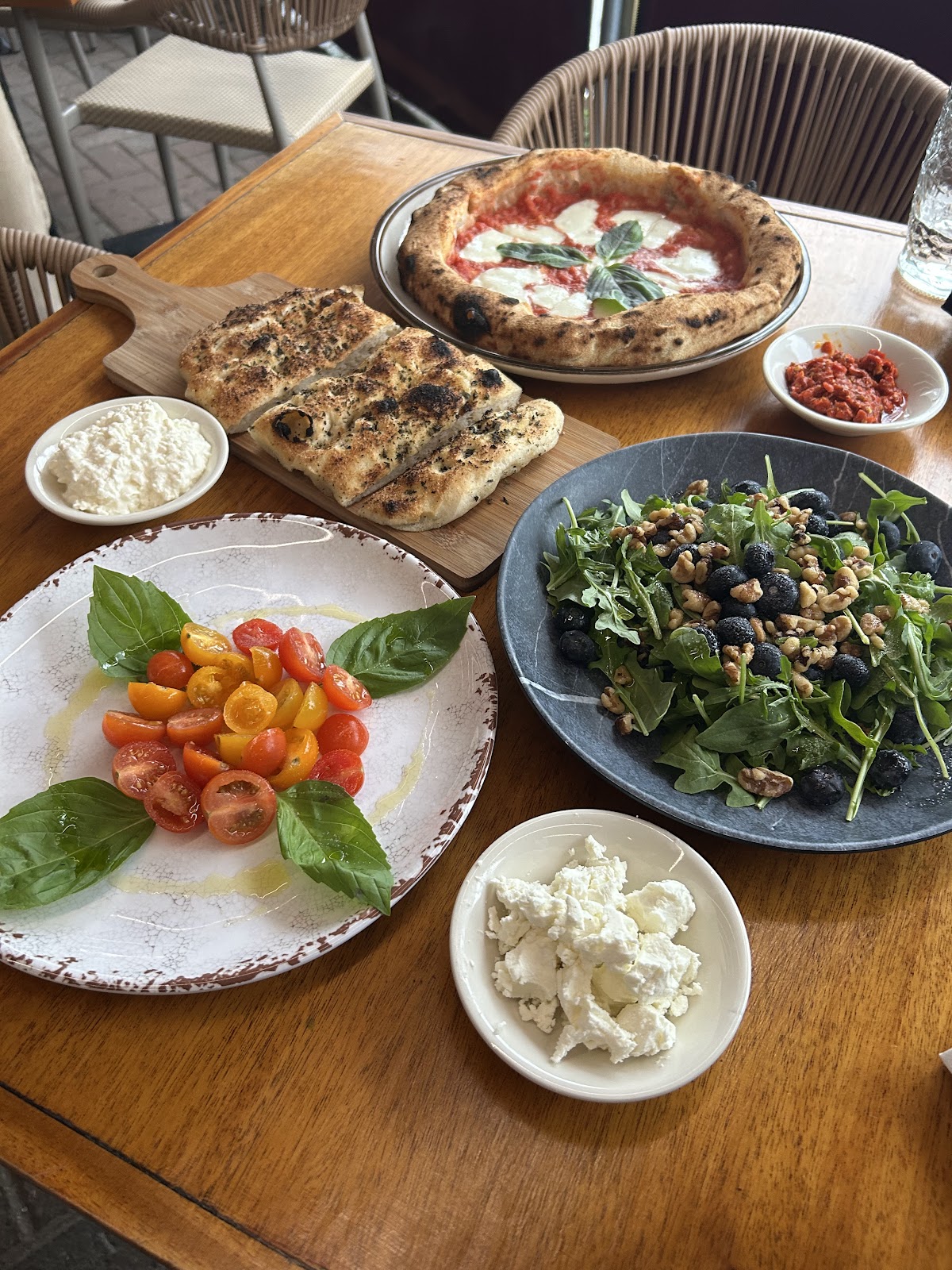 A table spread photographed at Dough Harbor